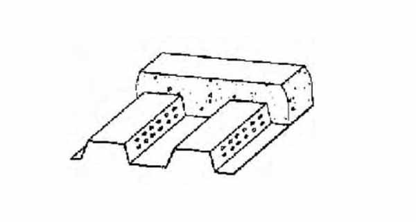  Indented open-mouth floor decking